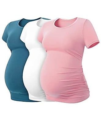 LAPASA T-Shirt de Maternité Femme Tops Vêtements de Grossesse Maillot de Corps Enceinte Manches Courtes Col Rond L55