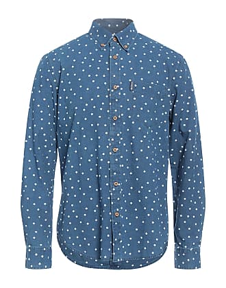 Men's White & Navy Blue Polka Dot Shirt, Ben Sherman