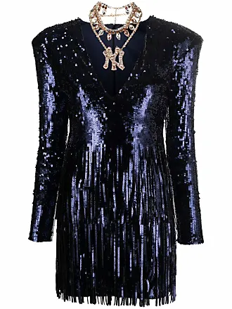 Chemical Attraction Feather Trim Sequined Mini Dress