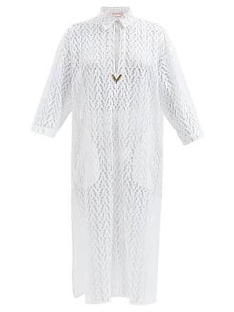 Valentino Optical Valentino-lace Long-sleeved Dress - Womens - White