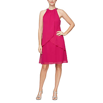 S.L. Fashions Womens Jewel Halter Sheath Dress (Petite and Regular), Fuchsia, 10P