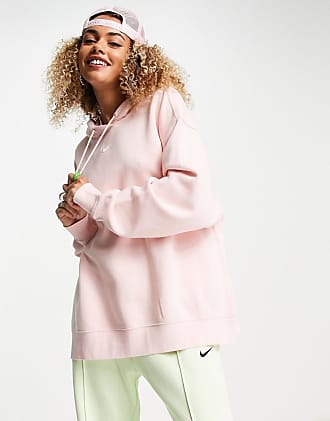 nike cropped fleece sweatshirt in pale coral