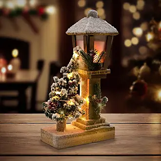 ECD Germany Mini Clôture de Jardin avec Illumination LED, en Bois Marron,  98x49x39x4 cm, - Clôtures et grillages - Achat & prix