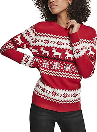 Irevial Weihnachtspullover Damen Lustig Winter Strickpulli Langarm Rundhals Christmas Sweater 