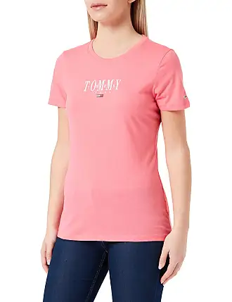 Tommy Hilfiger T-shirt Maniche Corte Donna Scollo Rotondo, Rosa (Bright  Cerise Pink), XXS : : Moda