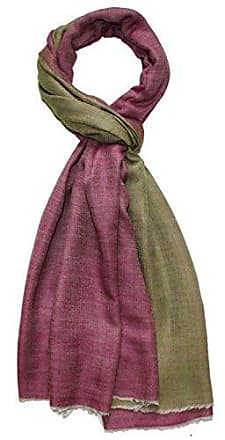 LORENZO CANA Echarpe de 100% Cachemire pour la femme – 70 x 200 cm jacquard avec bordure motif paisley souple et noble – en rouge bordeaux violet gris