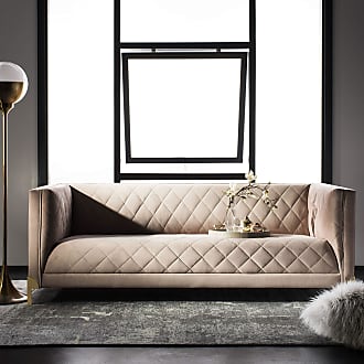Safavieh Kent Collection Lethbridge White Tufted Velvet Sofa 