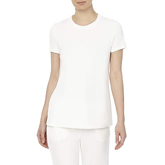 Jones New York Womens Short Sleeve Crew Neck Pullover with Side Slits, NYC White, XS