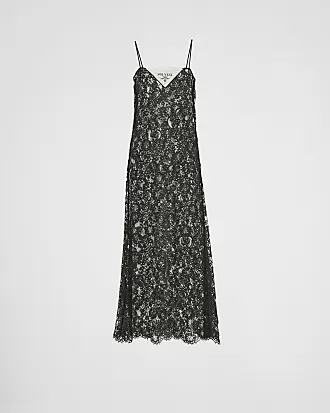 Prada sleeveless embroidered-mesh mini dress - Black