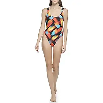 Calvin Klein Standard V-Neckline Blouson Wrap Shelf Bra One Piece Swimsuit