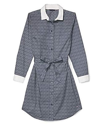 Tommy Hilfiger Womens Adaptive Shirtdress with Magnetic Buttons, Core Navy/Multi, X-Small