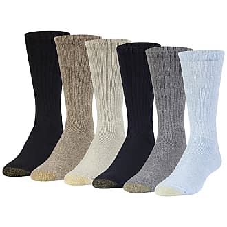 Gold Toe Mens Harrington Crew Socks, Multipairs Casual, Washed Blue/Light (6-Pairs), Large (Pack of 6)