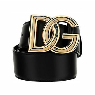 Dames Accessoires voor voor Riemen voor Dolce & Gabbana Leer Riem Met Vierkante Gesp in het Bruin 