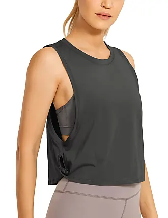 CRZ YOGA Women's Pima Cotton Workout Tank Crop Sports Shirt Sleeveless Yoga  Running Tops Black XX-Small : : Clothing, Shoes & Accessories
