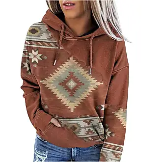 ZDRZK lightning deals today jackets for women Long Sleeve Hoodies For Women  Dress Casual Fashion Boho Floral Print Pullover Tops Drawstring Hooded  Sweatshirt Blue XL