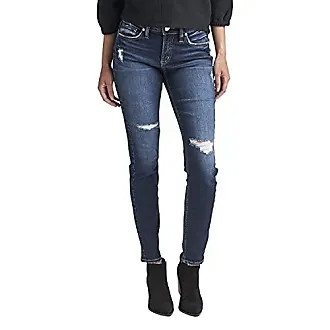 Silver Jeans Co. Women's Suki Mid Rise Curvy Fit Slim Bootcut Jeans, Dark  Wash Ecf443, 24W x 31L at  Women's Jeans store