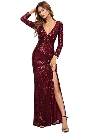 Wine Red Sequin Dress With Spaghetti Straps For Womens Slim Fit Bodycon  Party