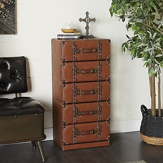 Deco 79 Wood and Metal 6-Drawer Chest Brown/Black 