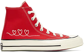 converse red heart sneakers