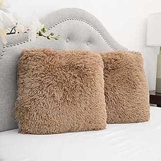 Sweet Home Collection Plush Pillow Faux Fur Soft and Comfy Throw Pillow (2  Pack), White