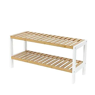 Songmics Shoe rack for 12 pairs, made of bamboo, 70 x 55 x 26cm, 3