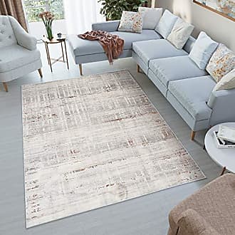Teppiche Modern Flachflor Teppiche Wohnzimmer Meliert Grau Elfenbein 120x170cm 