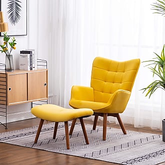 Playmobil furniture MODERN MUSTARD YELLOW CHAIR  w/ arm rests & curved back 