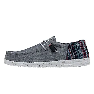  Hey Dude Wally Grip Craft Leather Grey Size 8, Men's Shoes, Men's Slip-on Loafers, Comfortable & Light-Weight