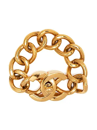 Chanel Gold Tone Plated Turn Lock Big Key Chain 1996