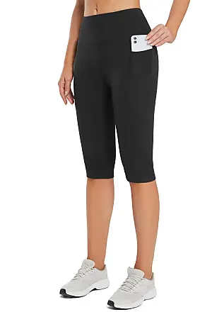 BALEAF Women's Capri Leggings Knee Length High Waisted Plus Size Yoga  Casual Workout Exercise Capris with Pockets 2-Pack Black/White XS at  Women's  Clothing store