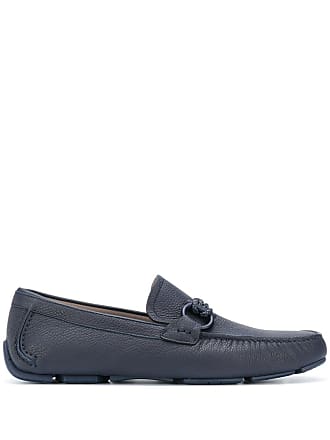 Salvatore Ferragamo Men's Tangeri 2 Blue Leather Slip On Loafers Shoes