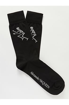 Alexander McQueen Intarsia Cotton-Blend Socks