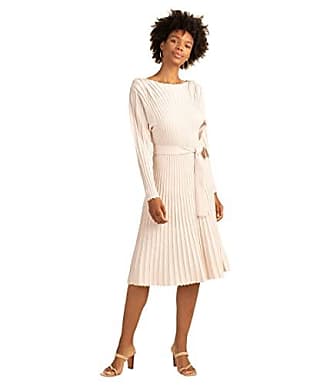 Trina Turk Womens Pleated Sweater Dress, Sancerre, Large