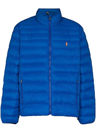 Polo Ralph Lauren logo-embroidered puffer jacket - men - Recycled Polyester/Recycled NylonRecycled Nylon - L - Blue