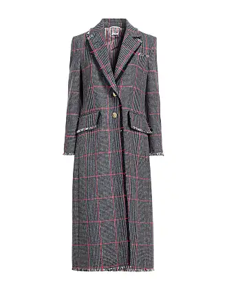 Thom Browne check-pattern oversize coat - Grey