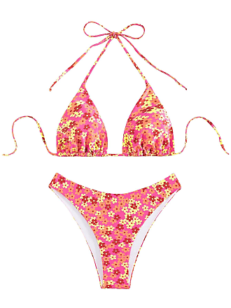 Cherry Print Knotted Side Bikini Set With Swim Skirt