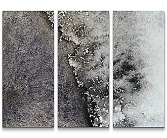 Leinwandbild Panorama braun grau weiß Schrift Paul Sinus Abstrakt_504_150x50cm 