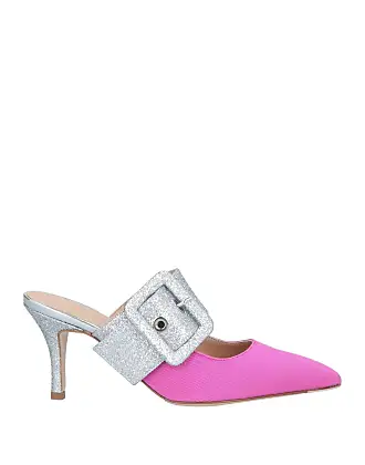 Pink block clearance heel mules