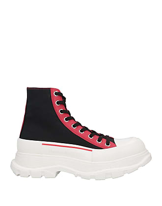 Alexander McQueen Tread Slick logo-print High-Top Leather Trainers Black/White