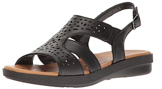 Easy Street womens Bolt Flat Sandal, Black, 8.5 Wide US