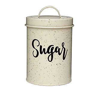 Amici Home Life is Sweet Metal Sugar Canister, Red with White Accents,  Sealed Storage Container for Sugar, Baking Supplies, and More