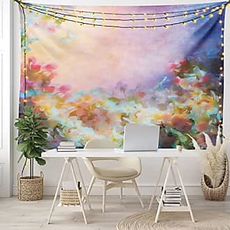 Lunarable Floral Tapestry, Floral Watercolor Style Wildflowers in Country  Lansdcape Colorful Flowers Art Print, Fabric Wall Hanging Decor for Bedroom