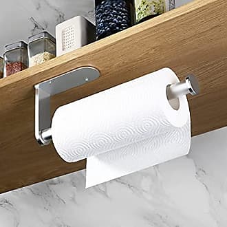 Paper Towel Holder Wall Mount Under Cabinet for Kitchen Self Adhesive  Silver.