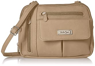 MultiSac Women's North South Mini Zip Around Crossbody Bag Cross Body,  Caper/Pecan