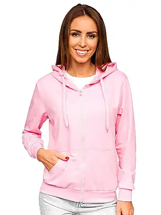 Felpa lunga con cappuccio da donna rosa chiara Bolf YS10003