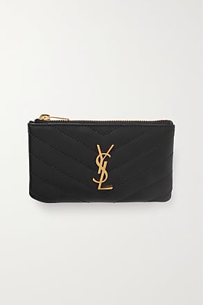 Saint Laurent YSL Plaque Zip-Around Wallet - Black for Men