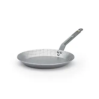  de Buyer - Blue Carbon Steel Fry Pan 2mm Thick - ACCESS -  10.25” Diameter, 7.3” Cooking Surface - Oven Safe - Naturally Nonstick -  Non-Toxic Coating - Made in France: Home & Kitchen
