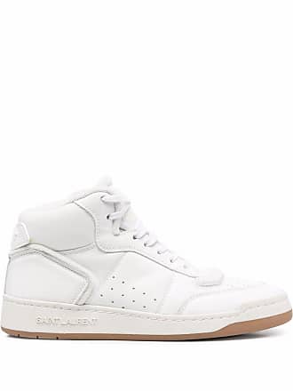 Saint Laurent lace-up hi-top sneakers - women - Fabric/Rubber/Calf Leather - 35.5 - White