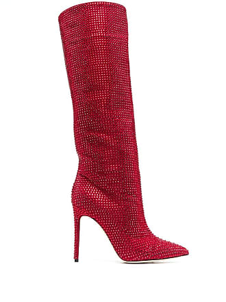 120mm Women's Ankle Boots Red Bottom Shoes With Rhinestone Closed Pointed  Toe Stilettos Party Booties