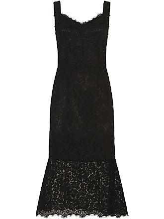 Dolce & Gabbana v-neck lace dress - N0000 BLACK